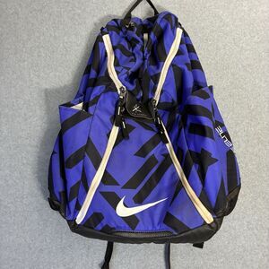 Nike Elite Backpack Blue Black Graphic Basketball School Gym Bag Quad Zip